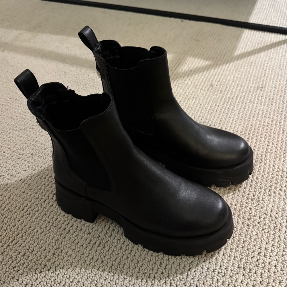 Steve Madden Black Chunky Ankle Boots